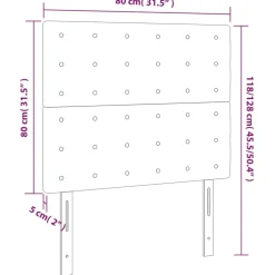 vidaXL Hoofdbord crème 80x5x118/128 cm stof