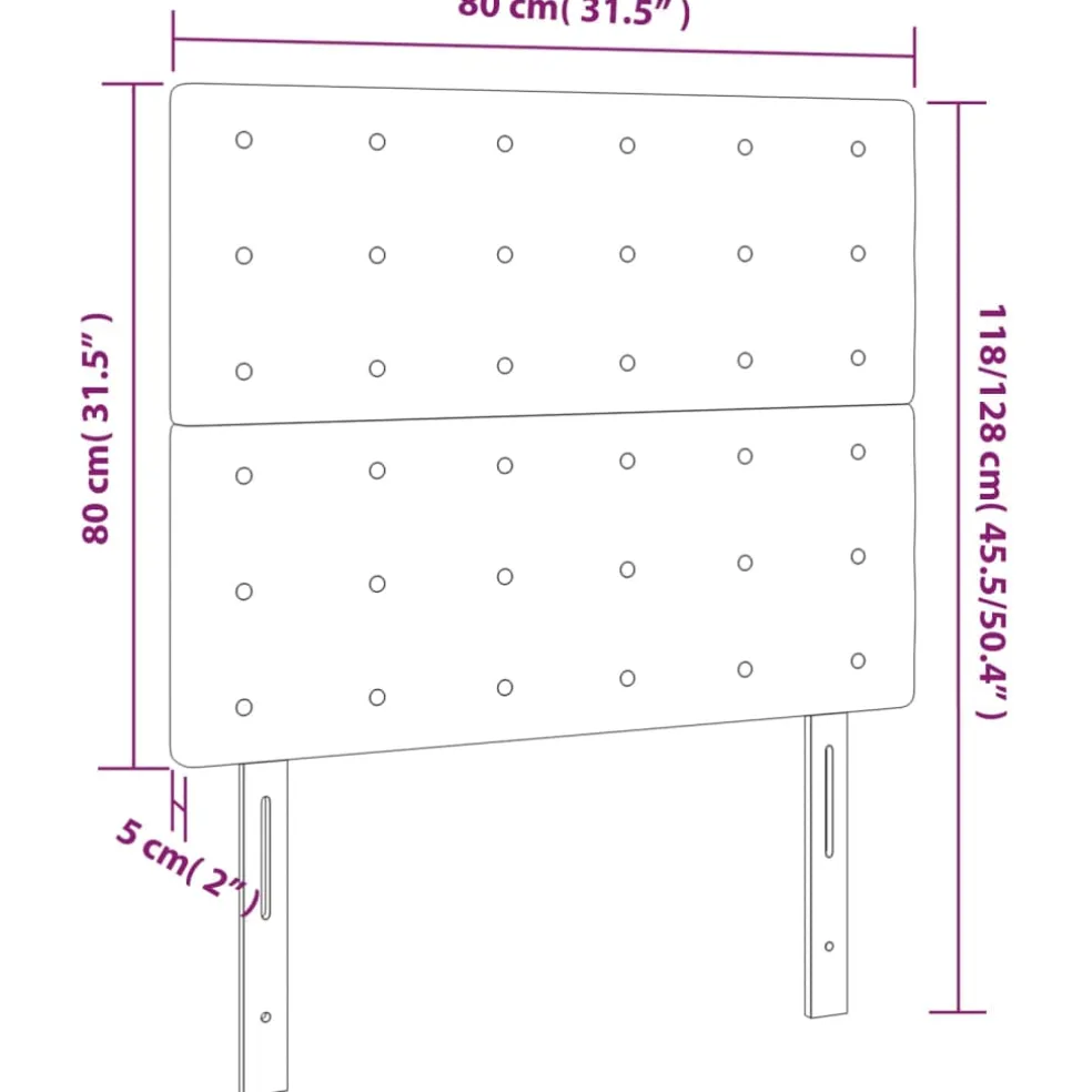 vidaXL Hoofdbord crème 80x5x118/128 cm stof