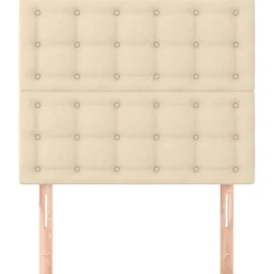 vidaXL Hoofdbord crème 80x5x118/128 cm stof