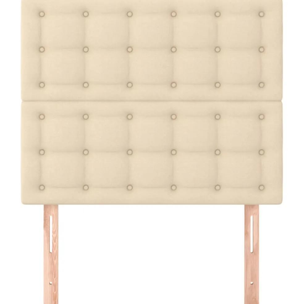 vidaXL Hoofdbord crème 80x5x118/128 cm stof