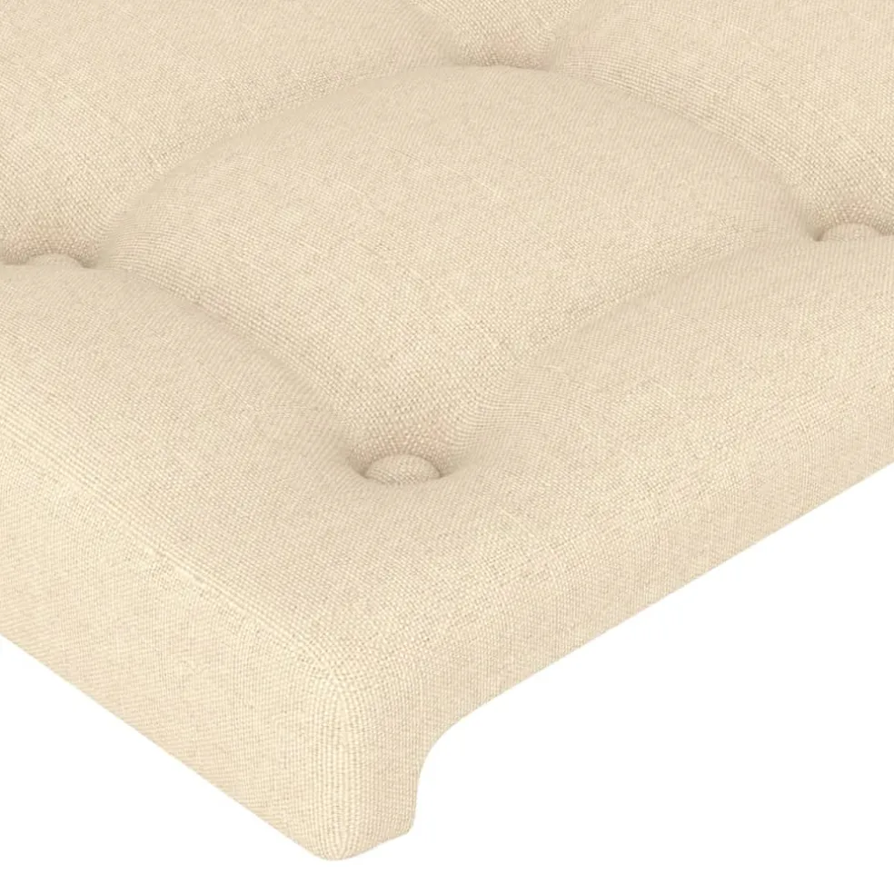 vidaXL Hoofdbord crème 80x5x118/128 cm stof