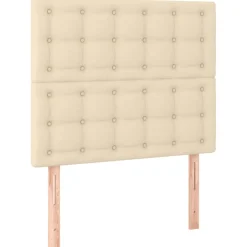 vidaXL Hoofdbord crème 80x5x118/128 cm stof
