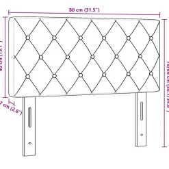 vidaXL Hoofdbord Donkergrijs 80 cm Fluweel