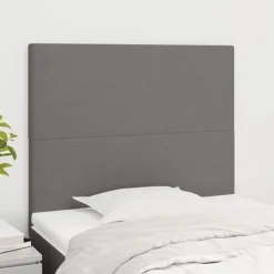 vidaXL Hoofdbord donkergrijs 80x5x118/128 cm Stof