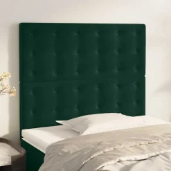 vidaXL Hoofdbord donkergroen 80x5x118/128 cm fluweel