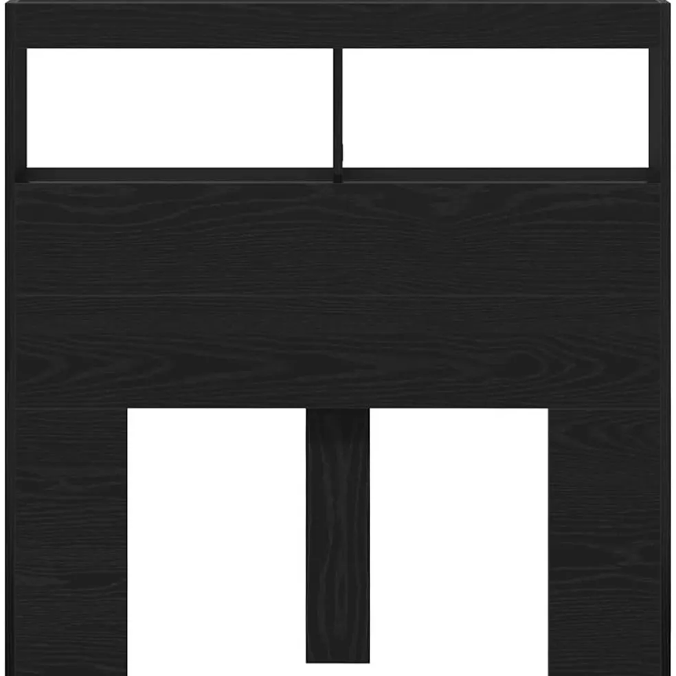 vidaXL Hoofdbordkast met LED 100x17x102 cm zwart eikenkleurig