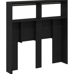 vidaXL Hoofdbordkast met LED 100x17x102 cm zwart eikenkleurig