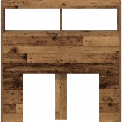 vidaXL Hoofdbordkast met LED 100x17x102 cm oud hout