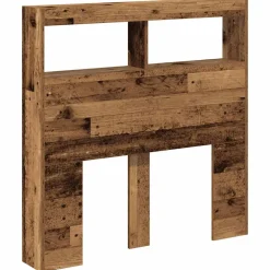 vidaXL Hoofdbordkast met LED 100x17x102 cm oud hout