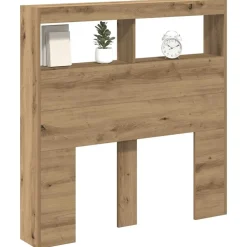 vidaXL Hoofdbordkast met LED 100x17x102 cm artisan eikenkleurig