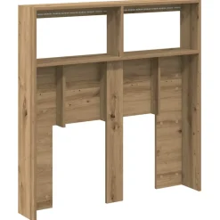 vidaXL Hoofdbordkast met LED 100x17x102 cm artisan eikenkleurig