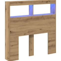 vidaXL Hoofdbordkast met LED 100x17x102 cm artisan eikenkleurig