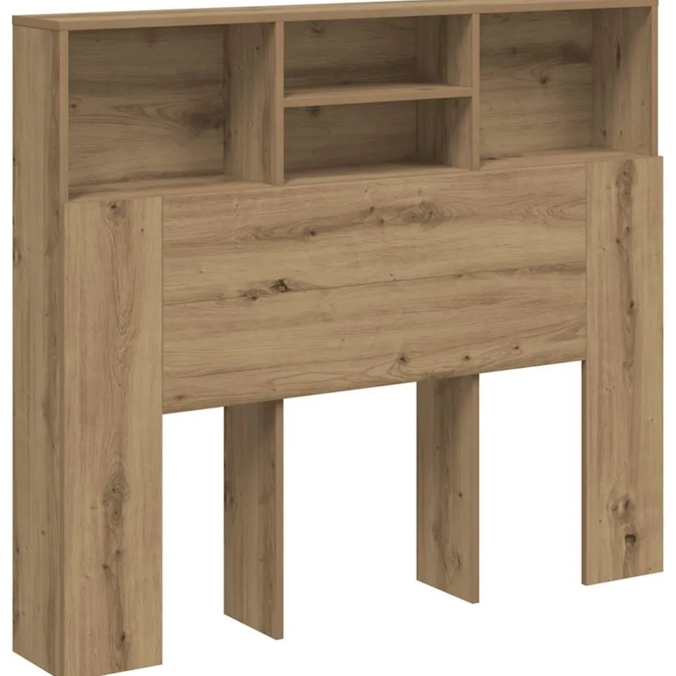 vidaXL Hoofdbordkast 120x19x103,5 cm bewerkt hout artisanaal eiken