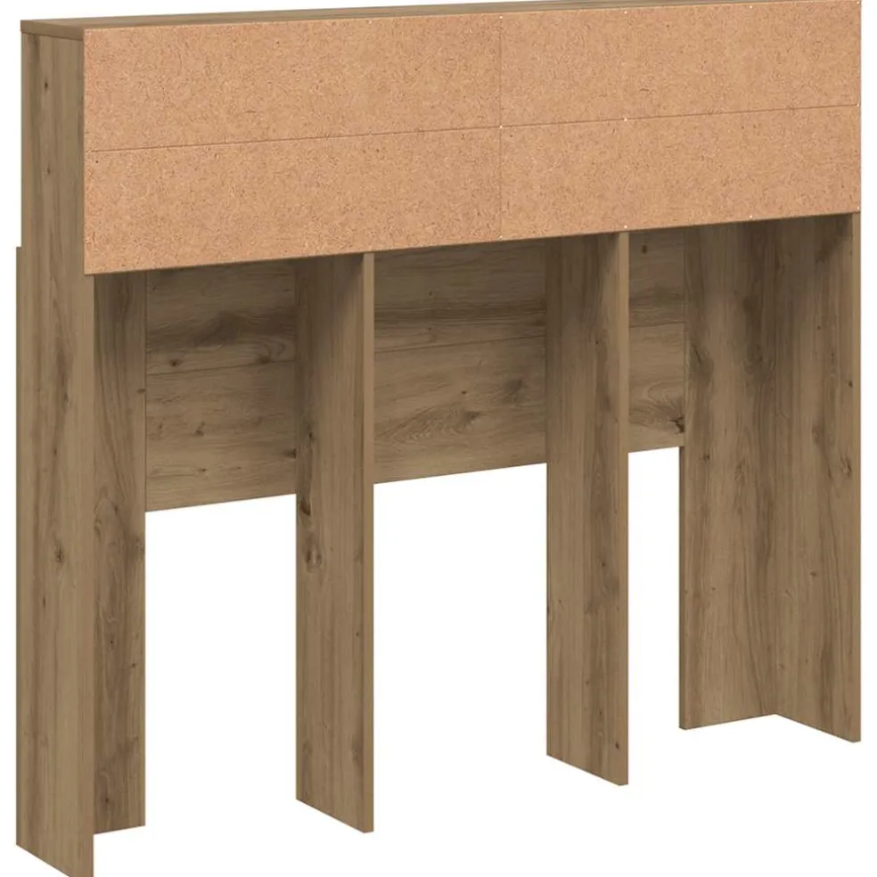 vidaXL Hoofdbordkast 120x19x103,5 cm bewerkt hout artisanaal eiken
