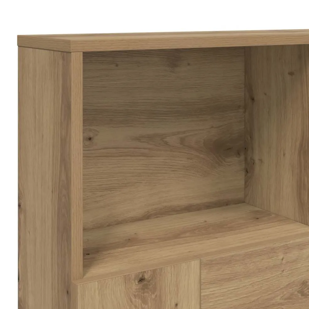 vidaXL Hoofdbordkast 120x19x103,5 cm bewerkt hout artisanaal eiken