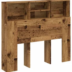 vidaXL Hoofdbordkast 120x19x103,5 cm bewerkt hout oud houtkleurig