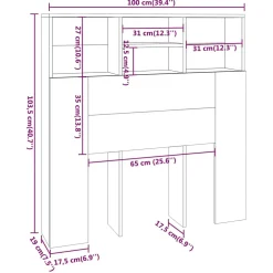 vidaXL Hoofdbordkast 100x19x103,5 cm wit