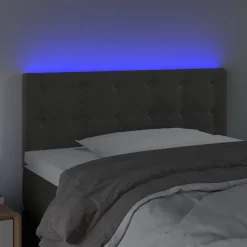 vidaXL Hoofdbord LED 80x5x78/88 cm fluweel donkergrijs