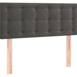 vidaXL Hoofdbord LED 80x5x78/88 cm fluweel donkergrijs