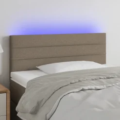 vidaXL Hoofdbord LED 80x5x78/88 cm stof taupe