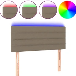 vidaXL Hoofdbord LED 80x5x78/88 cm stof taupe