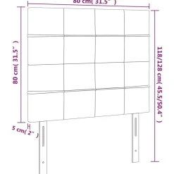 vidaXL Hoofdbord lichtgrijs 80x5x118/128 cm fluweel