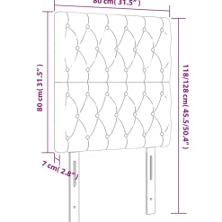 vidaXL Hoofdbord lichtgrijs 80x7x118/128 cm stof