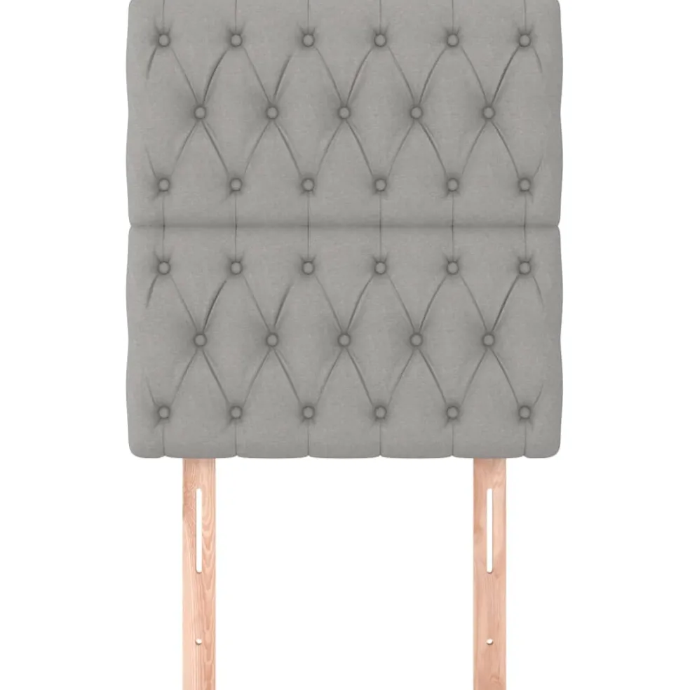 vidaXL Hoofdbord lichtgrijs 80x7x118/128 cm stof