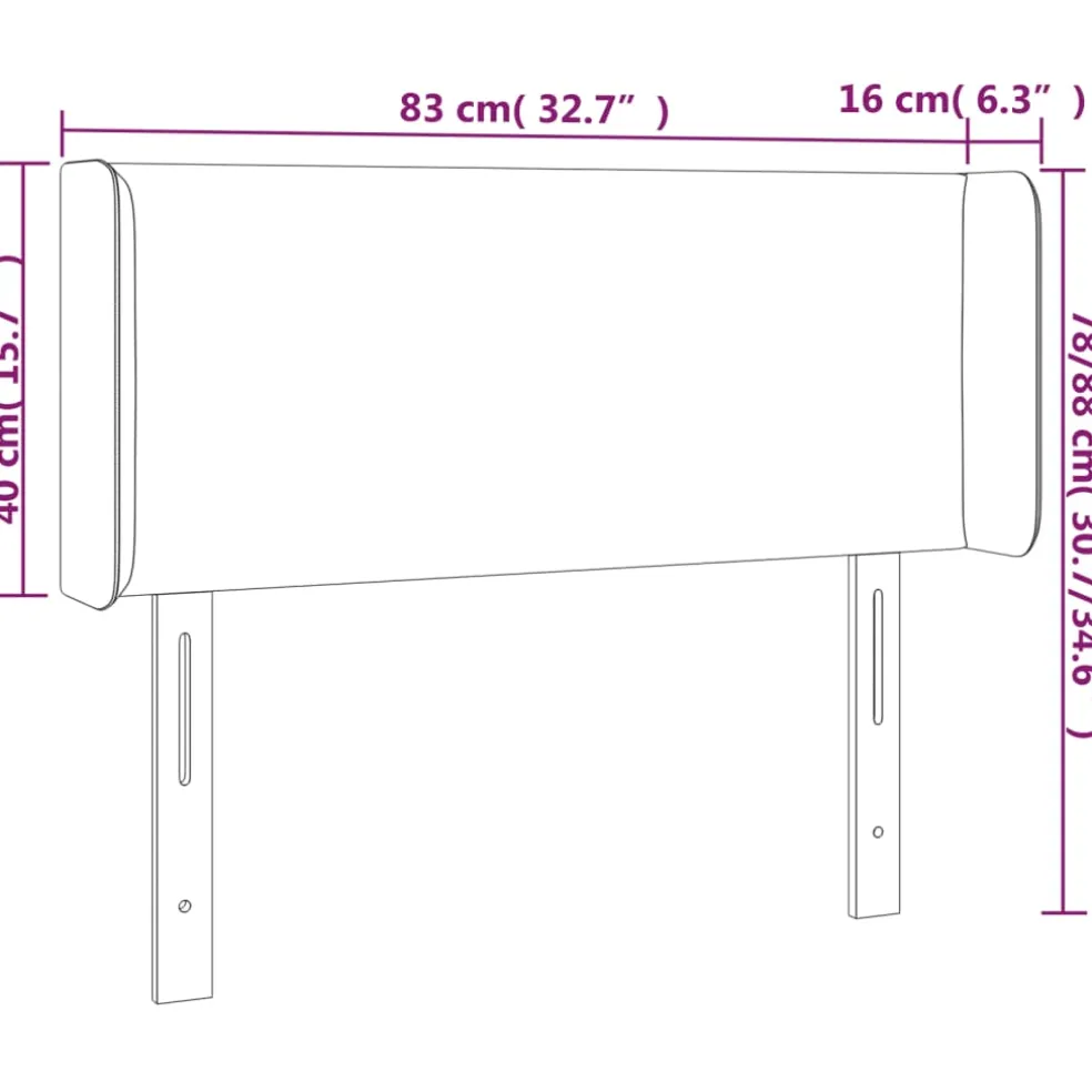 vidaXL Hoofdbord met randen 83x16x78/88 cm kunstleer zwart