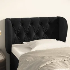 vidaXL Hoofdbord met randen 83x23x78/88 cm fluweel zwart