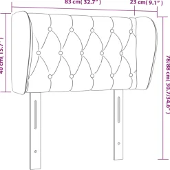 vidaXL Hoofdbord met randen 83x23x78/88 cm fluweel zwart