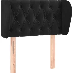 vidaXL Hoofdbord met randen 83x23x78/88 cm fluweel zwart