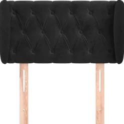 vidaXL Hoofdbord met randen 83x23x78/88 cm fluweel zwart