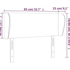 vidaXL Hoofdbord met randen 83x23x78/88 cm stof donkerbruin