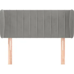 vidaXL Hoofdbord met randen 93x23x78/88 cm fluweel lichtgrijs
