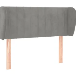 vidaXL Hoofdbord met randen 93x23x78/88 cm fluweel lichtgrijs