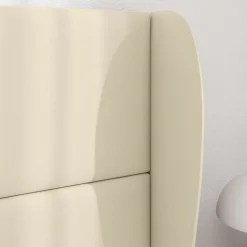 vidaXL Hoofdbord oor Crème PVC
