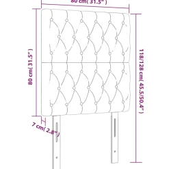 vidaXL Hoofdbord taupe 80x7x118/128 cm Stof
