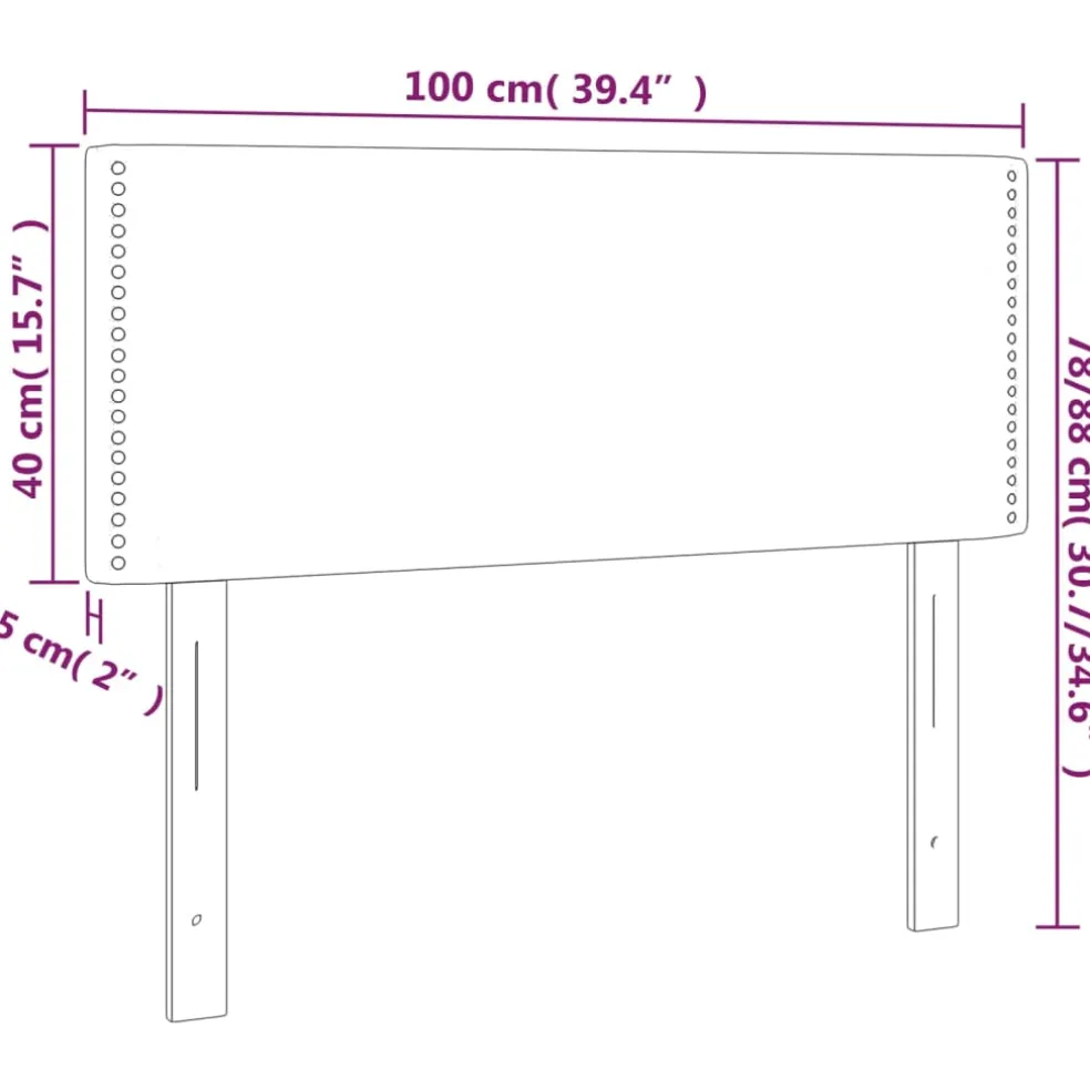 vidaXL Hoofdbord 100x5x78/88 cm fluweel roze
