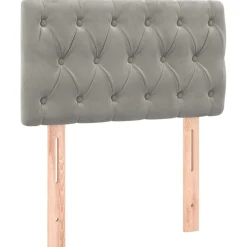 vidaXL Hoofdbord 80x7x78/88 cm fluweel lichtgrijs