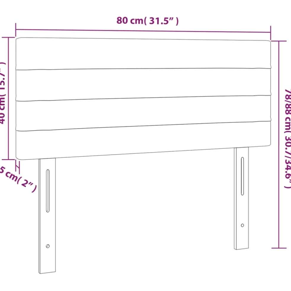 vidaXL Hoofdbord 80x5x78/88 cm fluweel roze