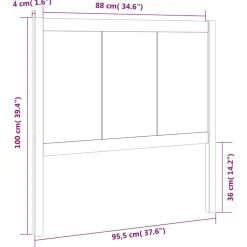 vidaXL Hoofdbord 95,5x4x100 cm massief grenenhout zwart
