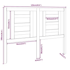 vidaXL Hoofdbord 126x4x100 cm massief grenenhout honingbruin