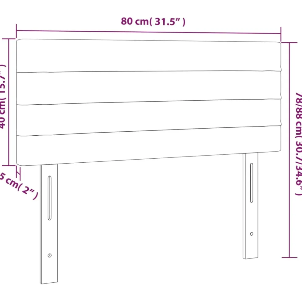 vidaXL Hoofdbord 80x5x78/88 cm stof donkergrijs