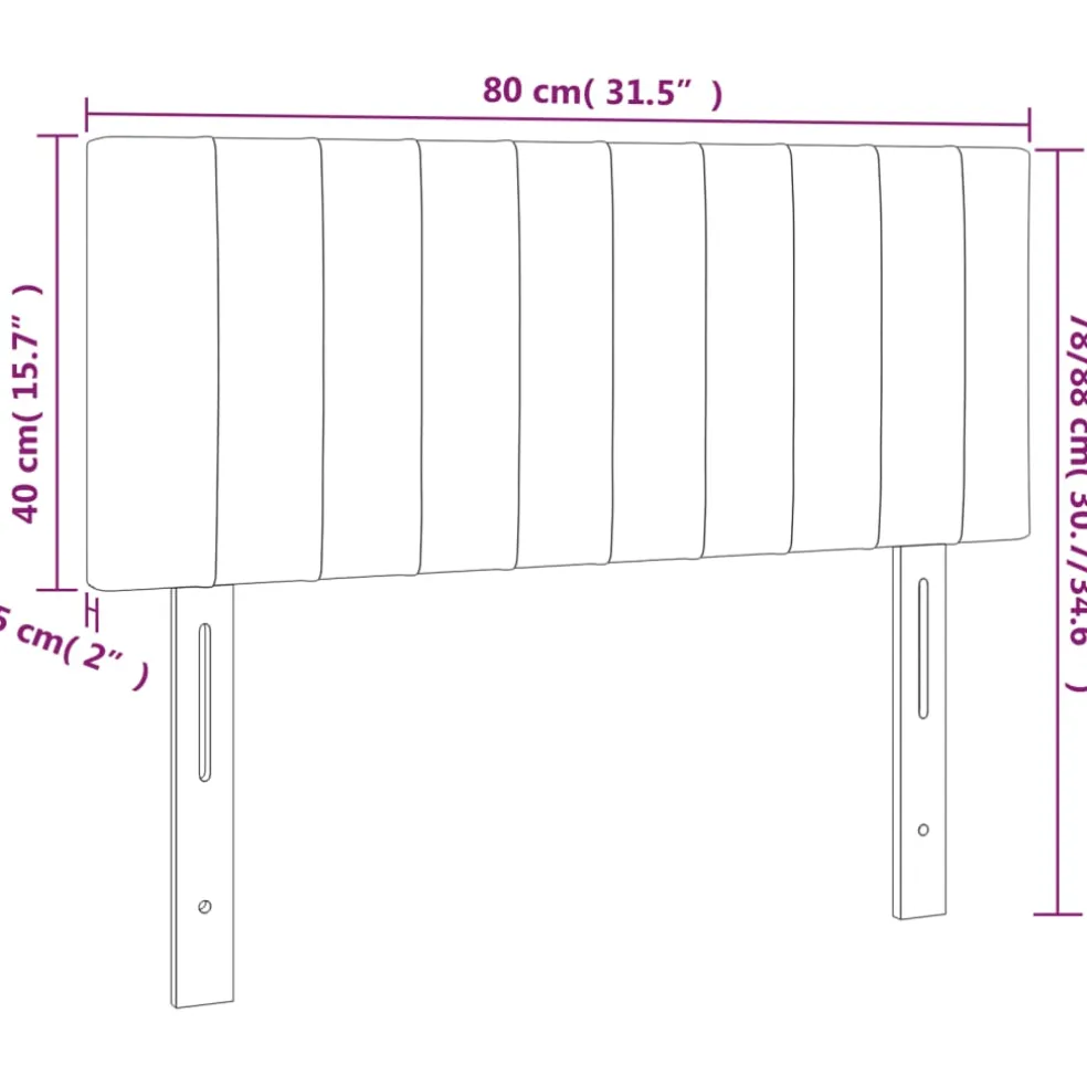 vidaXL Hoofdbord 80x5x78/88 cm stof donkergrijs