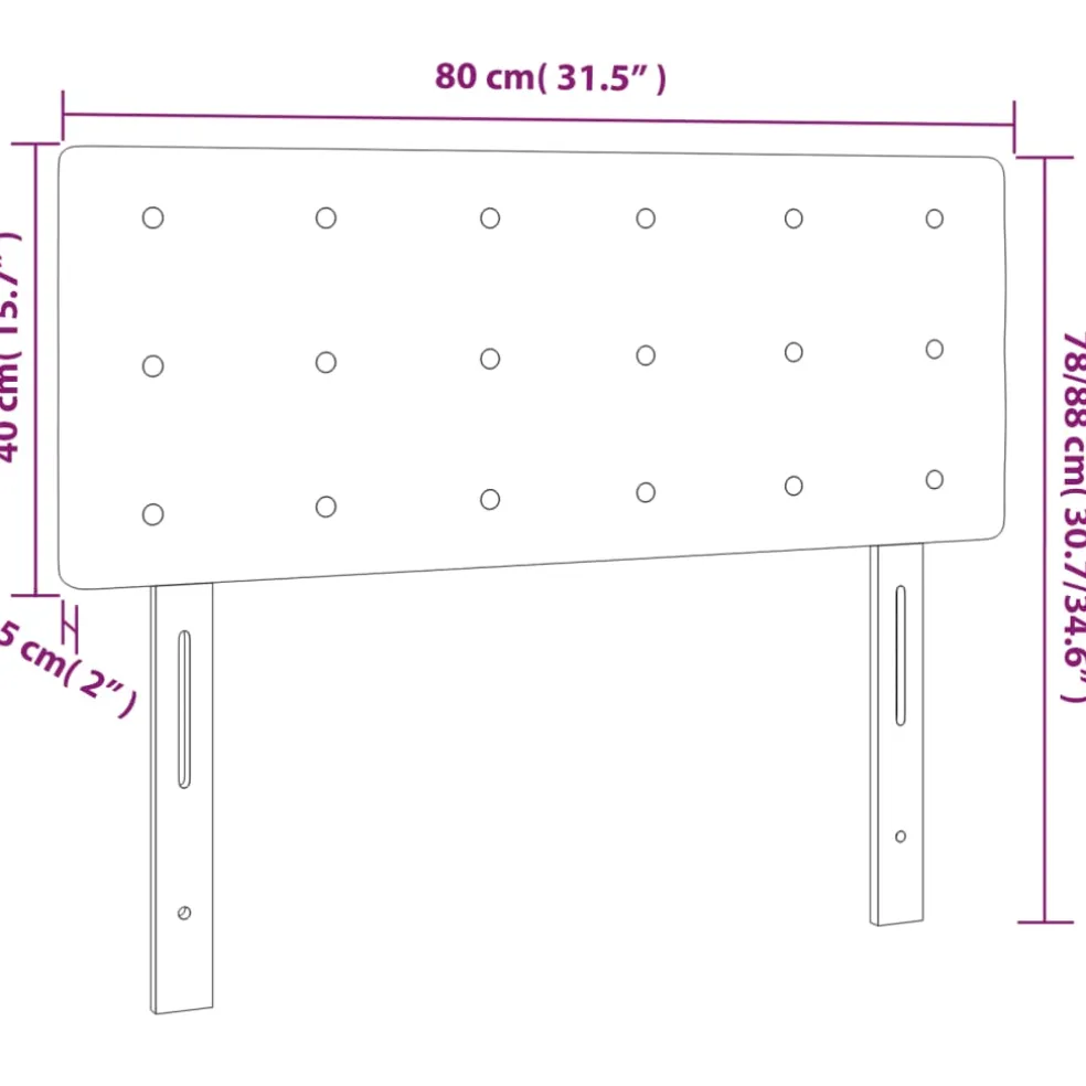 vidaXL Hoofdbord 80x5x78/88 cm stof lichtgrijs