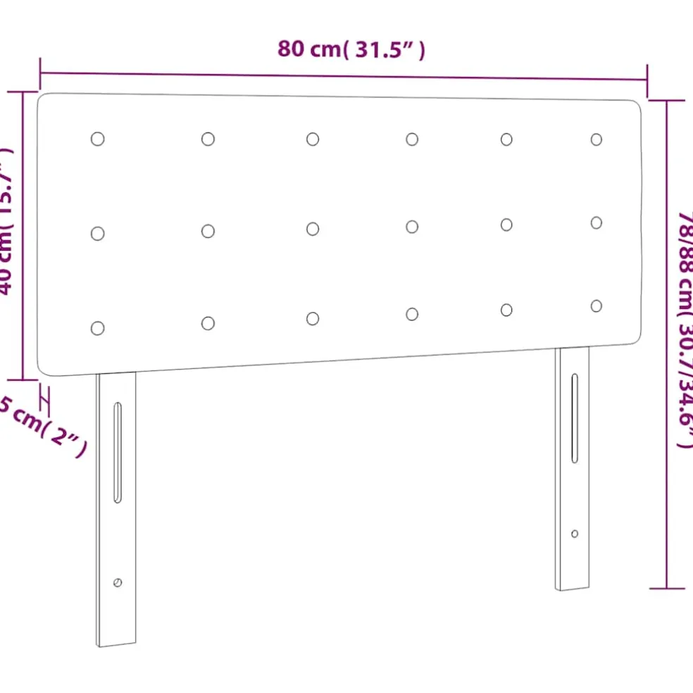 vidaXL Hoofdbord 80x5x78/88 cm stof zwart