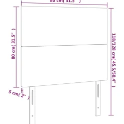 vidaXL Hoofdbord zwart 80x5x118/128 cm stof