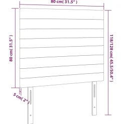 vidaXL Hoofdbord zwart 80x5x118/128 cm stof