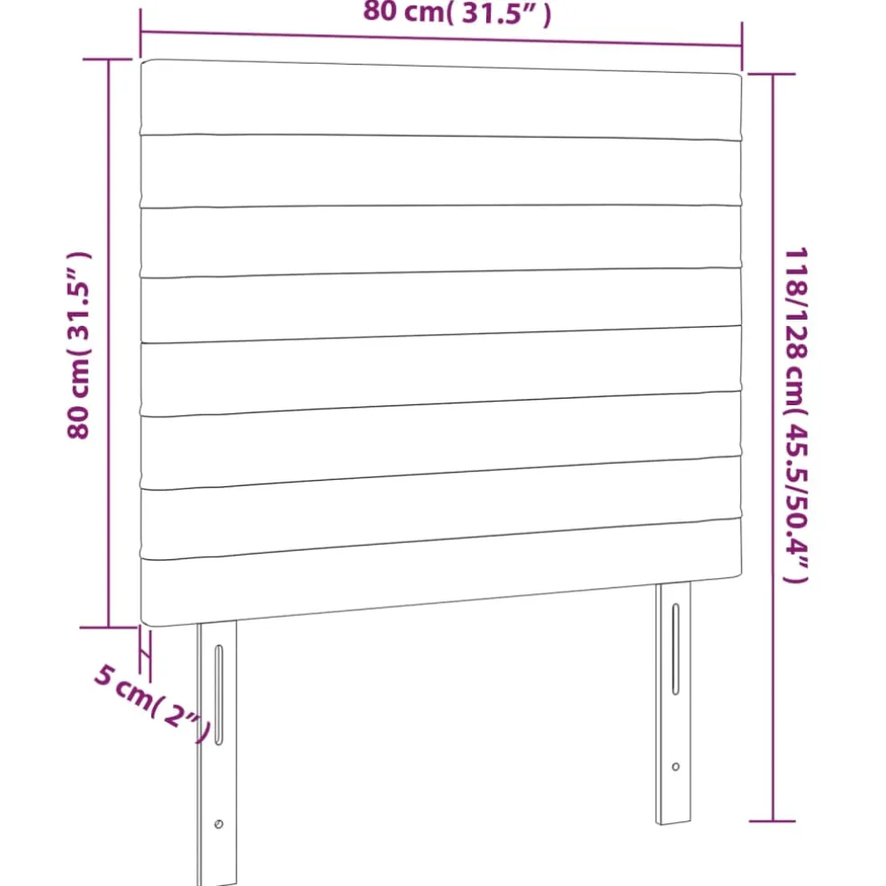 vidaXL Hoofdbord zwart 80x5x118/128 cm stof